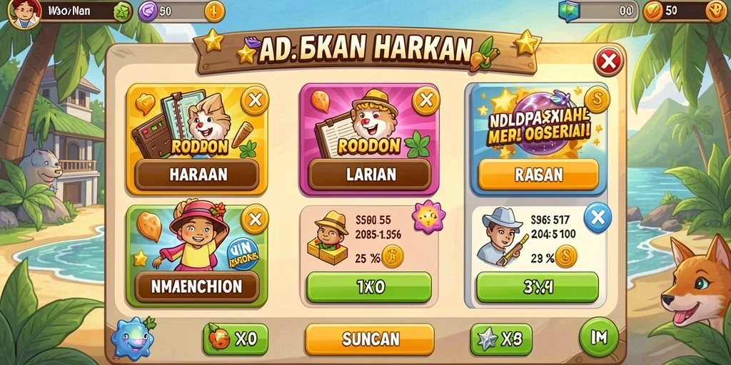 Tampilan antarmuka permainan yang menarik dan ramah pengguna.
